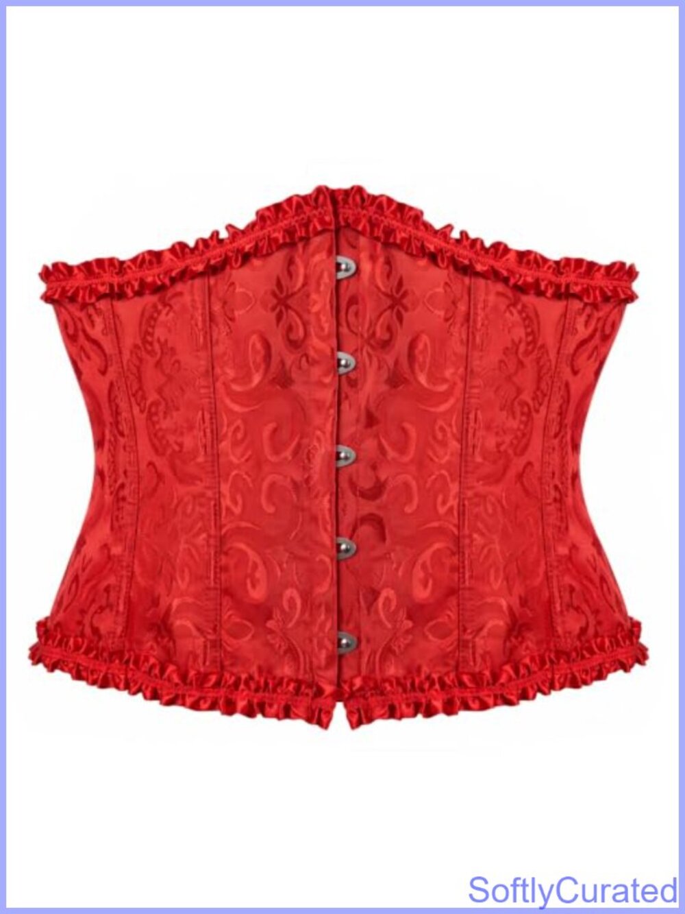 Renaissance Floral Jacquard Underbust Corset Belt Lace-Up Waist Corset